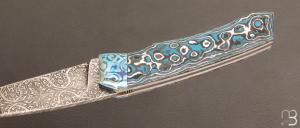 Couteau  "  Mako  "  damas mosaïque et Fatcarbon de Philippe Ricard