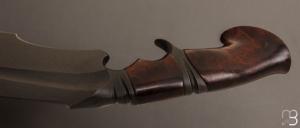 Couteau  "  Maximus Bowie  " custom fixe de Samuel Lurquin - Ironwood et L6 steel Blackwashed