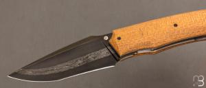   Couteau  "  custom " Micarta et damas de Berthelemy Gabriel - La Forge Agab