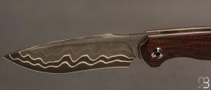    Couteau " Milvus " Liner-Lock flipper par Olivier Lamy - Micarta et lame damas