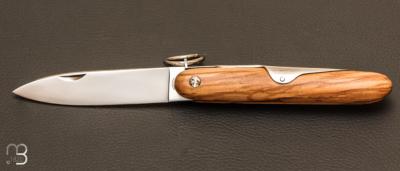 Couteau de poche Navette Olivier 12cm par Mongin