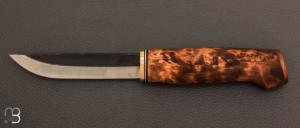 Couteau Nordique Finlandais acier carbone 105 bouleau teinté / HM11