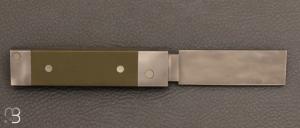 Couteau  "  O²  " par Nicolas Couderc - G10 kaki et RWL-34