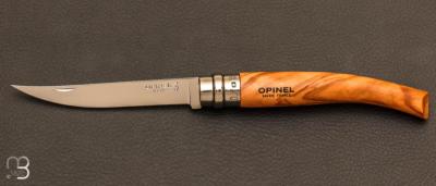 Couteau Opinel N°10 effilé inox olivier avec plumier