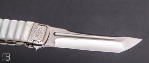   Couteau " Ototake " liner-lock custom par Koji Hara - Nacre blanche
