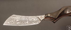    Couteau " Phasme " par la Coutellerie Savignac - Fibre de carbone et lame damas