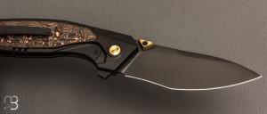 Couteau " RT-Kingfisher RTKF5 " par Remette RT - Titane/Copper Carbon et lame en M390