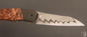    Couteau  " Racer " custom par Arnaud Dallier - Loupe d'orme stabilisée