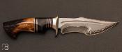 Couteau " Raptor " fixe custom de Claudio Sobral CAS Knives - Stag et San-Maï