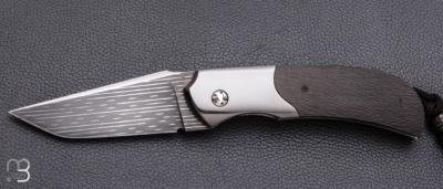   Couteau " Rocket " custom de Stéphane Sagric - Fibre de carbone et Zirconium