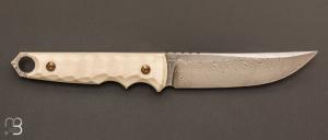  Couteau  " Ryu FX-634DES " par Fox Knives - Balbach DSC Damascus et Elforyn Super Tusk