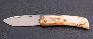   Couteau " Saint Guilhem " de Robert Beillonnet - Ivoire de mammouth et RWL34