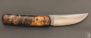    Couteau " Sanjo " custom par Guy Poggetti - Loupe de marronnier et Elmax