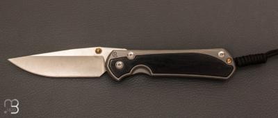 Couteau " Sebenza 31 Large Bog Oak inlay " L31-1100 de Chris Reeve 