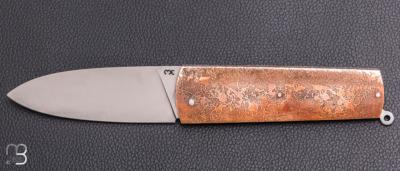  Couteau de poche " Sgian Dubh " par Ewen Maillard - Bronze texturé et RWL34