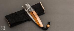     Couteau " Sirius A  " par Florian Keller - Mammouth / Damas et Suminagashi