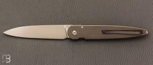  Couteau  "  Slim "  custom par Philippe Jourget - Titane et RWL34