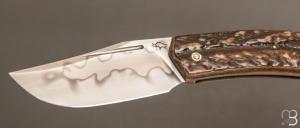  Couteau " Slipjoint " custom par Guy Poggetti - bois de cerf et lame en C130
