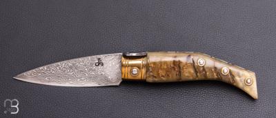   Couteau " Solsonesa" par Javier Sanchez - Corne de bélier et lame en Damasteel