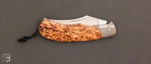  Couteau " Trappeur trapu " custom Bouleau madré de Jean Baptiste Leveque