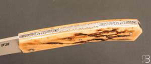    Couteau " Trapu " de Jérôme Latreille - Bois de cerf