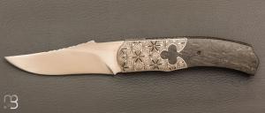 Couteau "Urubu Seamless" liner lock par Carlo Cavedon - CavedonArt