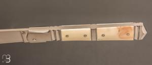   Couteau " Vendetta " custom de Jérôme Bellon - Ivoire de phacochère et RWL34
