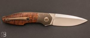 Couteau  " Xylo "  Koa titane et RWL-34 par Thierry Savidan