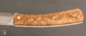    Couteau " Zeul " custom  par Mathieu Gerster - Loupe de robinier et VG10 Suminagashi