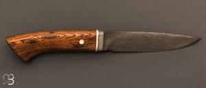   Couteau fixe manche bocotte et lamas damas multi barreaux par Jean Paul Sire