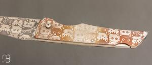   Couteau " chat lock-back " pliant par Willy Foulboeuf - La Forge du Monstre - Inox 