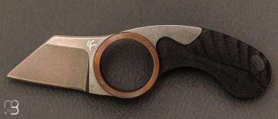 Couteau de cou " Griffe Shark marron " First Run par Fred Perrin et Maxknives - FPGSPLTM