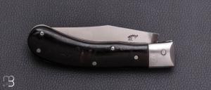    Couteau "cran carré" Pierre Henri Monnet - Croûte de buffle et 90McV8
