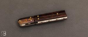 Couteau  " custom " pliant de poche par Gary Headrick - Bois de fer et RWL-34