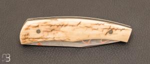    Couteau  "  custom  " damas San-Maï Carbone Cuivre par Alain & Joris Chomilier