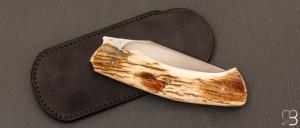   Couteau " custom " pliant par Joël Grandjean - Ivoire de mammouth et RWL34