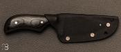 Couteau de cou Neck Bowie Black Micarta custom