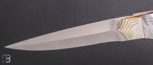    Couteau droit " Airstep " custom en nacre par Koji Hara