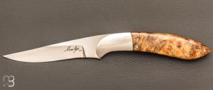   Couteau droit custom de Sam Cox - ATS34 et Loupe d'érable négundo