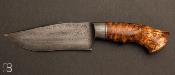 Couteau "droit" semi intégral manche en loupe d'érable négundo par Mickaël Moing