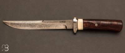 Couteau droit type "Dague" en damas par Daniel Vally