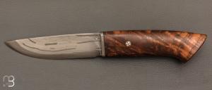    Couteau Droit par Jean Paul Sire - Noyer et lame damas