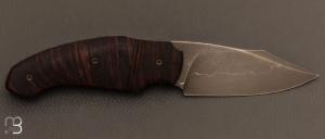 Couteau  "  Front-flipper custom " par Fabrice Delbart - Forge Celtique - Gidgee et Damas