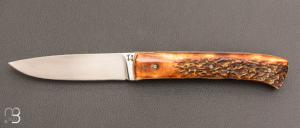    Couteau liner lock par Joël Grandjean - Bois de cerf et RWL34