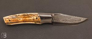 Couteau custom mammouth / zirconium et damas de Berthelemy Gabriel - La Forge Agab