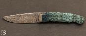 Couteau pliant " Darno Flip " Frêne japonais teinté et damas par Philippe Ricard