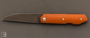   Couteau " custom " pliant de Karel Janik - Micarta et lame en C130