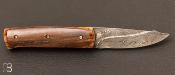 Couteau de poche mammouth et damas par Gregory Delaunay