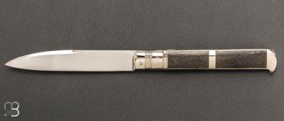   Couteau " 1er prototype d'Issoire serti " pliant fait main par Bastien Toubhans - Fibre de carbone et RWL34
