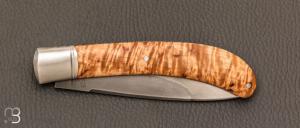   Couteau de collection modèle " Lucien " par Maxime Rossignol - La Forge de Max - Bouleau madré et N690
